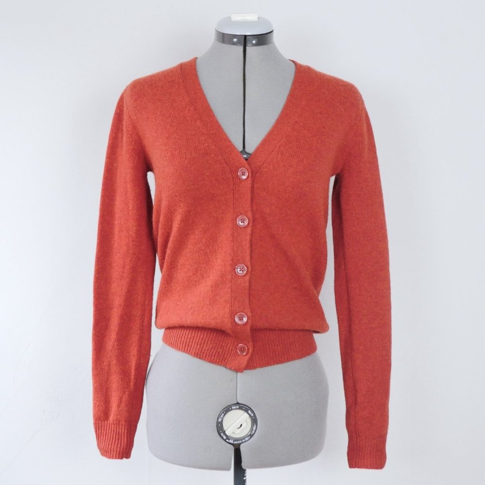 Uniqlo Orange Wool Alpaca Cardigan Sweater Size X-Small